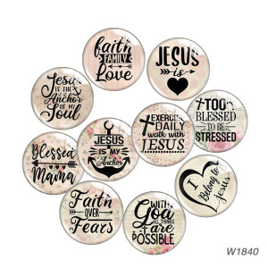 20MM The Cross of Jesus Cartoon  glass snap button charms