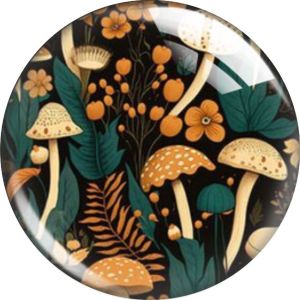 20MM Mushroom Cartoon  glass snap button charms