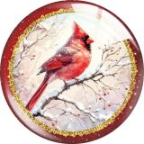 20MM bird glass snap button charms