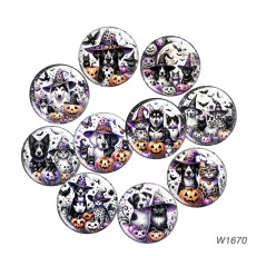 20MM Halloween cats and dogs Cartoon  glass snap button charms