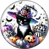 20MM Halloween Cat Cartoon  glass snap button charms