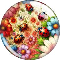 20MM flower Cartoon  glass snap button charms