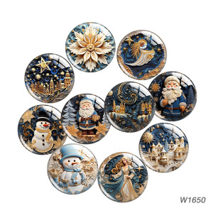20MM Christmas Cartoon  glass snap button charms