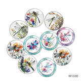 20MM dragonfly glass snap button charms