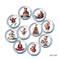 20MM Christmas Cartoon  glass snap button charms