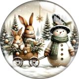 20MM Christmas Cartoon  glass snap button charms