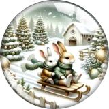 20MM Christmas Cartoon  glass snap button charms