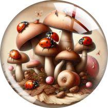 20MM Mushroom Cartoon  glass snap button charms