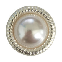 12MM Pearl metal silver plated snap charms