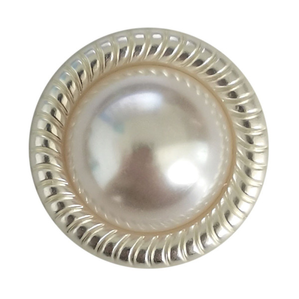 20MM Pearl metal silver plated snap charms