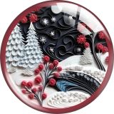 20MM Christmas Cartoon  glass snap button charms
