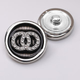 20MM Dripping oil from water drill metal silver plated snap charms