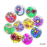 20MM flower Cartoon  glass snap button charms