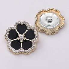 25MM Waterdrill Dripping Oil Clover metal silver plated snap charms