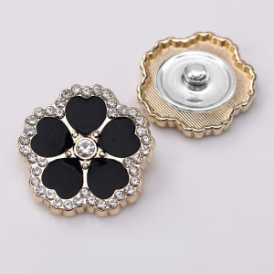 25MM Waterdrill Dripping Oil Clover metal silver plated snap charms