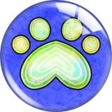 20MM Dog paw print glass snap button charms