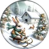 20MM Christmas Cartoon  glass snap button charms