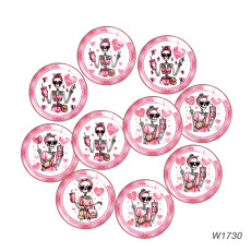 20MM Halloween  Cartoon  glass snap button charms