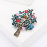 Fashion alloy rhinestone life tree brooch