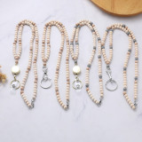 Handmade bead easy to pull buckle hanging rope necklace keychain