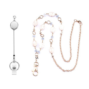 Natural stone bead woven rope necklace Lanyard necklace mobile keychain necklace