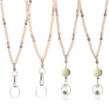 Handmade bead easy to pull buckle hanging rope necklace keychain