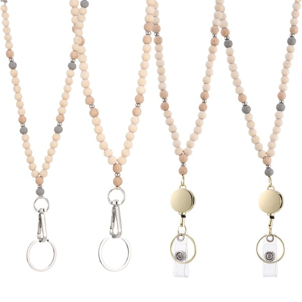 Handmade bead easy to pull buckle hanging rope necklace keychain