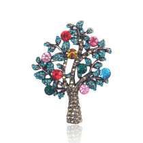 Fashion alloy rhinestone life tree brooch