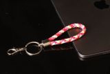 Knitted leather keychain