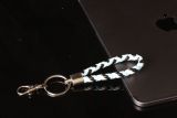 Knitted leather keychain