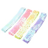 Bright opening with shiny headband, sporty and fashionable elastic headband