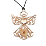 Golden Angel Circular Pattern Necklace fit 20mm Snaps button jewelry wholesale