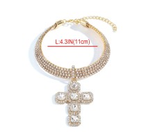 Creative temperament cross set diamond pendant design necklace