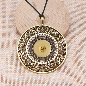 Golden Angel Circular Pattern Necklace fit 20mm Snaps button jewelry wholesale