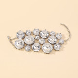 Vintage round diamond personalized bracelet with elegant and luxurious temperament, geometric and creative bracelet for brides