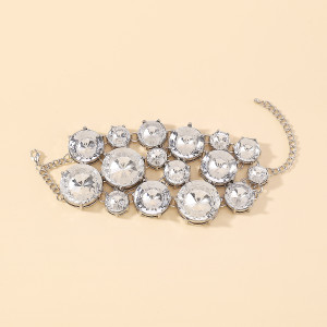 Vintage round diamond personalized bracelet with elegant and luxurious temperament, geometric and creative bracelet for brides
