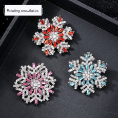 Rotatable Christmas snowflake brooch