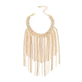Tassel Bracelet Multi layer Stacked Claw Chain Light Luxury Water Diamond Round Beads