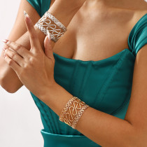 Hollow metal open bracelet