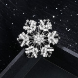 Rotatable Christmas snowflake brooch