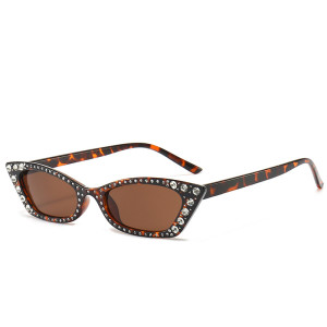 Fashion diamond studded cat glasses sunglasses multi-color small frame dance party hip-hop sunglasses for ladies