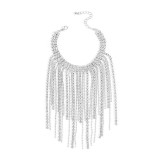 Tassel Bracelet Multi layer Stacked Claw Chain Light Luxury Water Diamond Round Beads