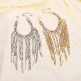 Tassel Bracelet Multi layer Stacked Claw Chain Light Luxury Water Diamond Round Beads