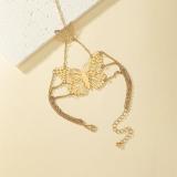 Retro court style butterfly bracelet ring one-piece