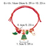 Christmas Bracelet Fashion Handmade Christmas Tree Elk Cane Bell Pendant Bracelet