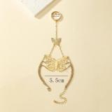 Retro court style butterfly bracelet ring one-piece