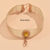 Retro accessories, mesh lace necklace, fashionable water droplet shaped accessories