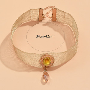 Retro accessories, mesh lace necklace, fashionable water droplet shaped accessories