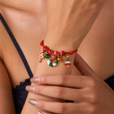 Christmas Bracelet Fashion Handmade Christmas Tree Elk Cane Bell Pendant Bracelet
