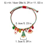 Christmas Bracelet Fashion Handmade Christmas Tree Elk Cane Bell Pendant Bracelet